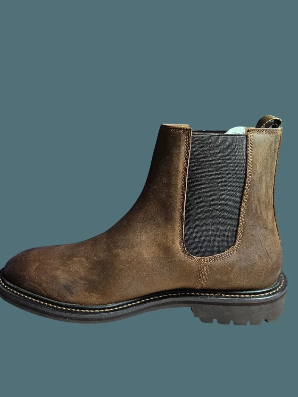 Quince Cow Leather Chelsea Rugged Lug Sole Pull Tab Boots Men Size 13